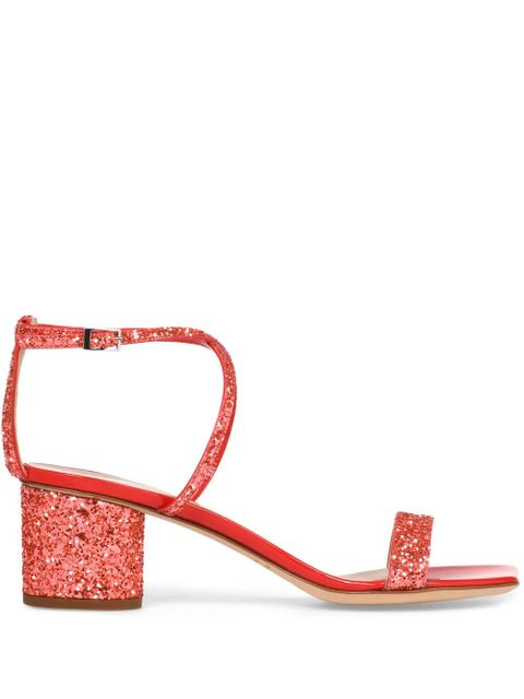 Giuseppe Zanotti Tara glitter sandals - Red - zdjęcie produktu nr 1