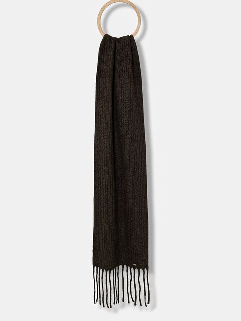 Tommy Hilfiger szalik damski kolor brązowy gładki AW0AW17793 - zdjęcie produktu nr 1