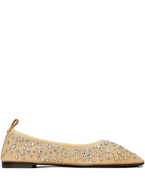 Tory Burch rhinestone-embellished ballet flats - Yellow - zdjęcie produktu nr 1
