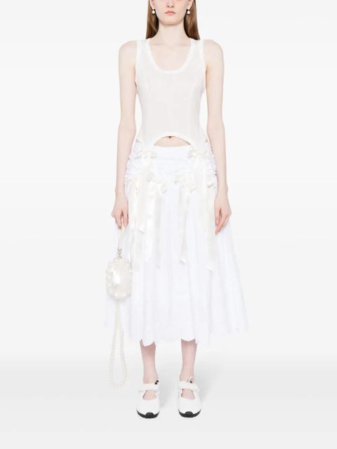 Simone Rocha Easy Bow Tails cotton tank top - White - zdjęcie produktu nr 2