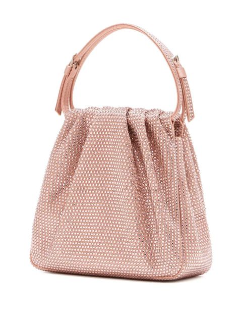 Amina Muaddi Vittoria crystal-embellishment ruffled mini bag - Pink