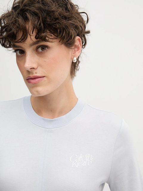 Calvin Klein Jeans t-shirt bawełniany damski kolor fioletowy LV047D211G