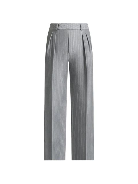 Manière De Voir Julie pinstripe pleat tailored trousers - Grey