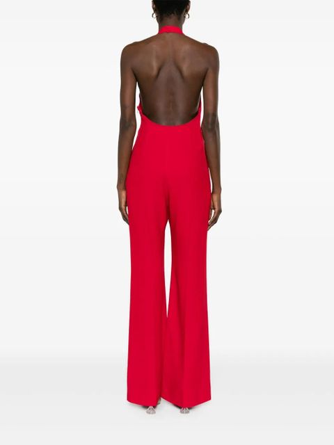 Moschino padlock-detail halterneck jupsuit - Red