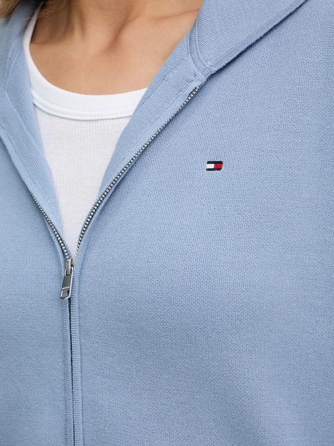 Tommy Hilfiger kardigan damski kolor niebieski lekki WW0WW42018