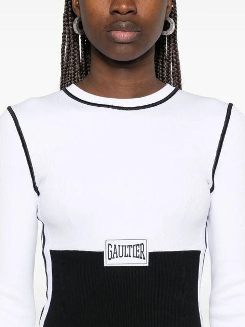 Jean Paul Gaultier colour-block maxi dress - White