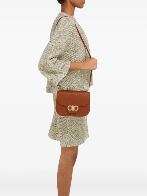 Ferragamo mini Double Gancini shoulder bag - Cognac - zdjęcie produktu nr 2