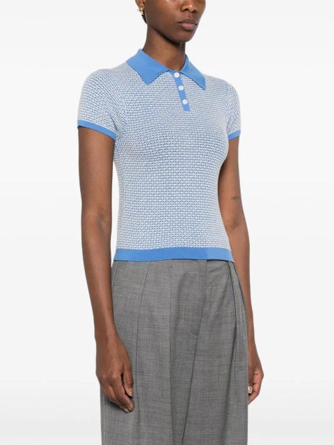 Guest In Residence pique polo top - Blue