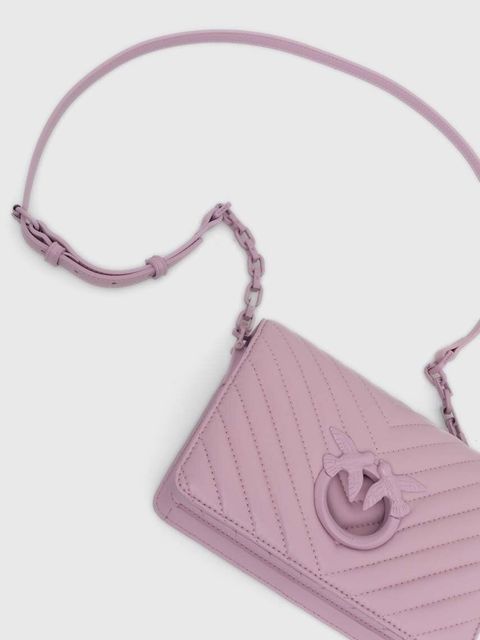 Pinko torebka skórzana kolor fioletowy 100067 A0VM