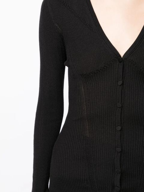 Lanvin ribbed V-neck cardigan - Black