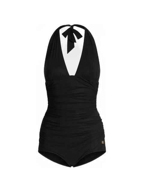 Dolce & Gabbana halterneck ruched swimsuit - Black - zdjęcie produktu nr 1