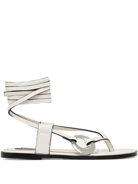 ALOHAS Morosia leather ankle-tie sandals - White - zdjęcie produktu nr 1