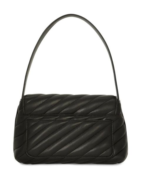 Dolce & Gabbana logo-buckle padded leather bag - Black
