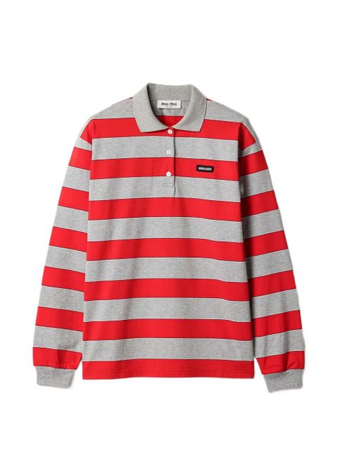 Miu Miu Striped jersey polo shirt - Red - zdjęcie produktu nr 1