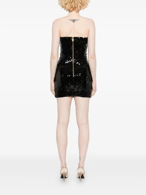Balmain sequinned tailored mini dress - Black