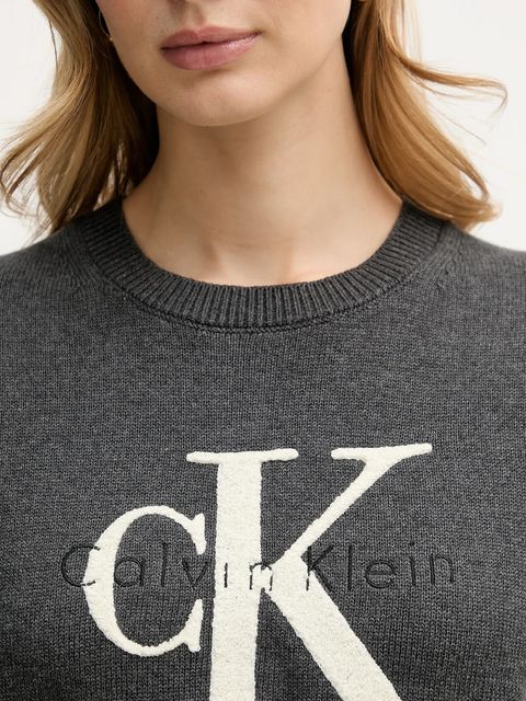 Calvin Klein Jeans t-shirt bawełniany damski kolor szary LV044E306G
