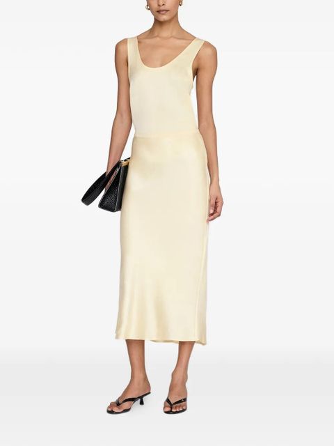 ANINE BING Bar silk midi skirt - Yellow - zdjęcie produktu nr 2