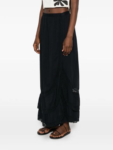 TWINSET lace-trim maxi skirt - Black