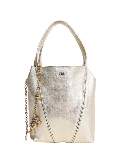 Chloé small Spin horse-charm tote bag - Gold - zdjęcie produktu nr 1