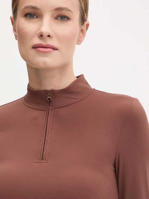 JOYINME longsleeve do jogi Motion kolor brązowy z półgolfem Motion