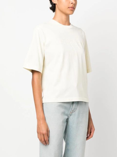 Off-White logo-embossed cotton T-shirt - Neutrals