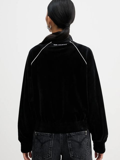 Karl Lagerfeld bluza IKON damska kolor czarny gładka B1W20029