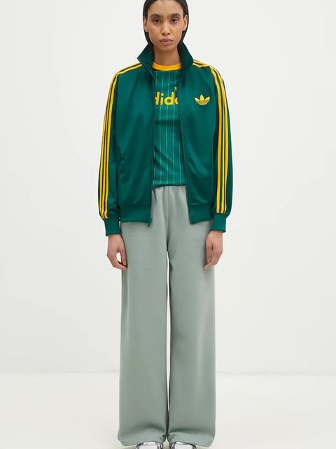 adidas Originals bluza Firebird damska kolor zielony wzorzysta JP2299