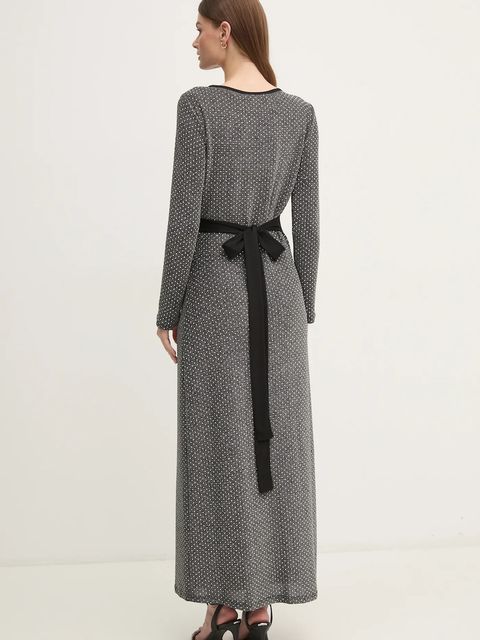 DIANE VON FURSTENBERG sukienka kolor szary maxi rozkloszowana DVFDW4S011 - zdjęcie produktu nr 2