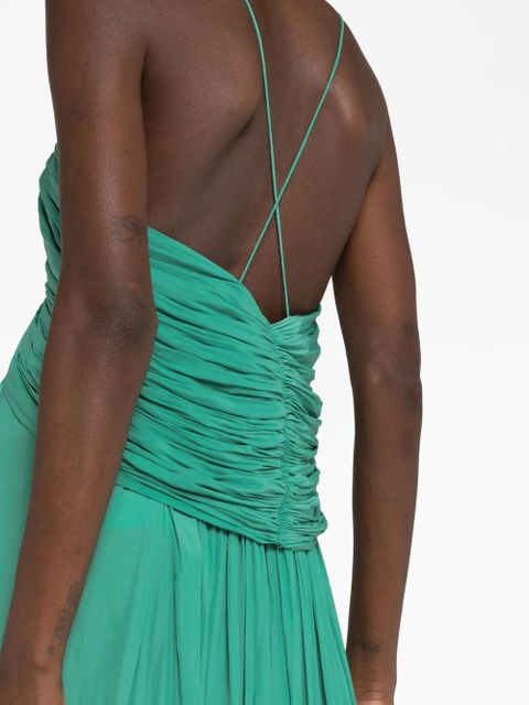 Lanvin embellished pleated maxi dress - Green