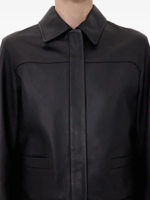 LouLou de Saison collared leather jacket - Black