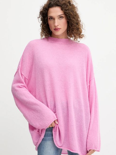 Pinko sweter wełniany damski kolor fioletowy lekki 105749 A2UN - zdjęcie produktu nr 1