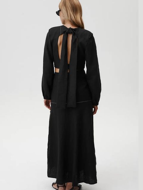 Undress Code bluzka lniana Selene Shirt damska kolor czarny gładka 890