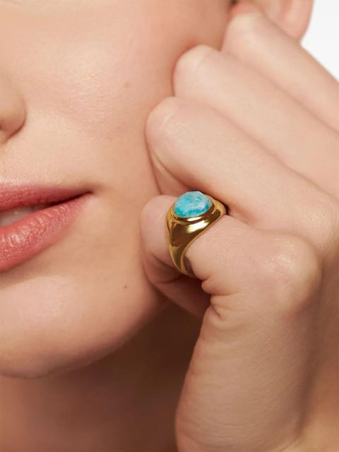 Monica Vinader Eclipse amazonite signet ring - Gold