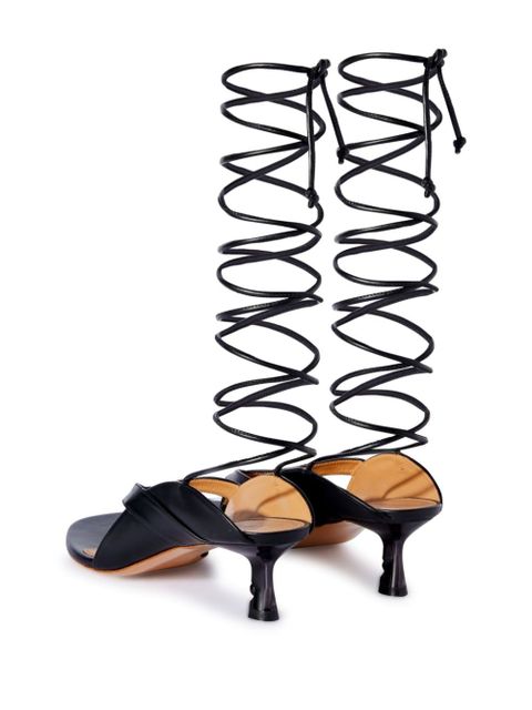 Off-White Lollipop lace-up leather sandals - Black