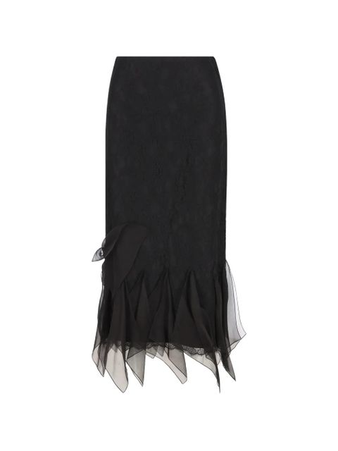 Valentino Garavani ruffled midi skirt - Black - zdjęcie produktu nr 1