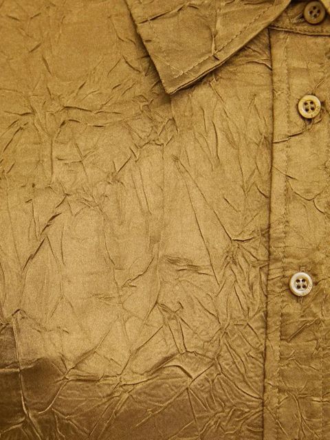 PINKO point-collar long-sleeve mini shirt dress - Green