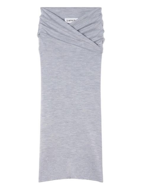 Lanvin draped wrap-effect midi skirt - Grey - zdjęcie produktu nr 1