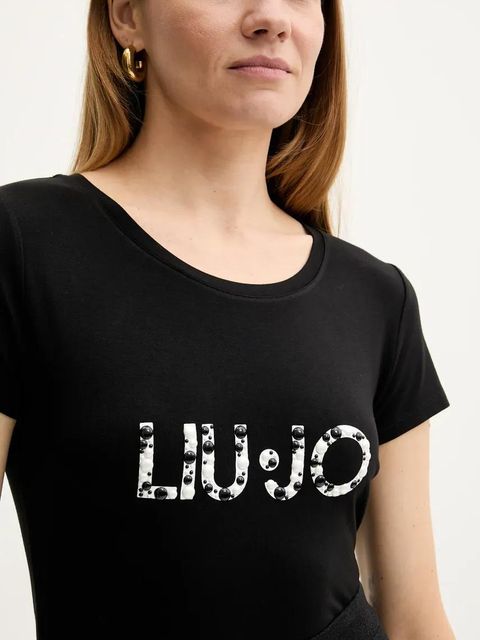 Liu Jo t-shirt damski kolor czarny VA5156.JS360