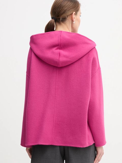 United Colors of Benetton płaszcz z dodatkiem wełny kolor różowy 28F7DN08M