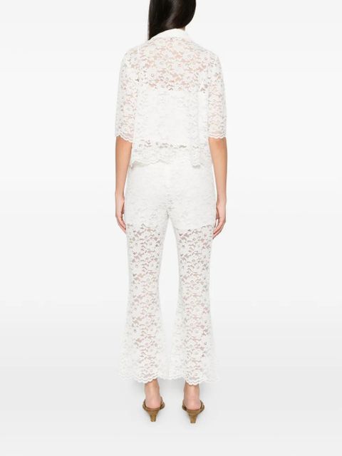 TWINSET flower-lace trousers - White