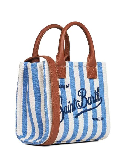 MC2 Saint Barth mini Vanity logo-embroidered tote bag - Blue