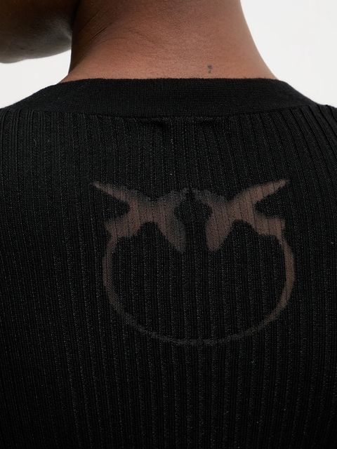 Pinko kardigan z dodatkiem wełny damski kolor czarny lekki 105506 A18M