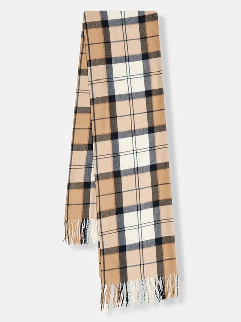 Barbour szalik damski kolor brązowy wzorzysty LSC0426 - zdjęcie produktu nr 1