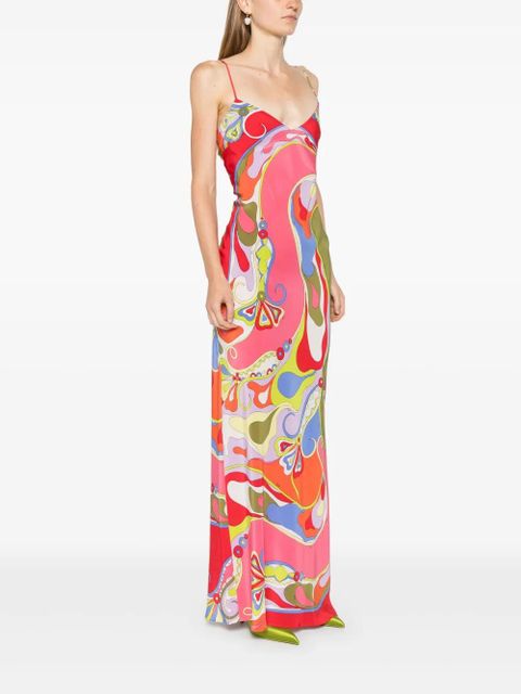 PUCCI Orchidee-print dress - Red