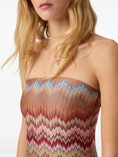 Missoni chevron strapless mini dress - Pink