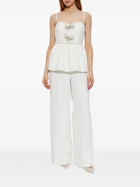 Self-Portrait bow-detailing jumpsuit - White - zdjęcie produktu nr 2