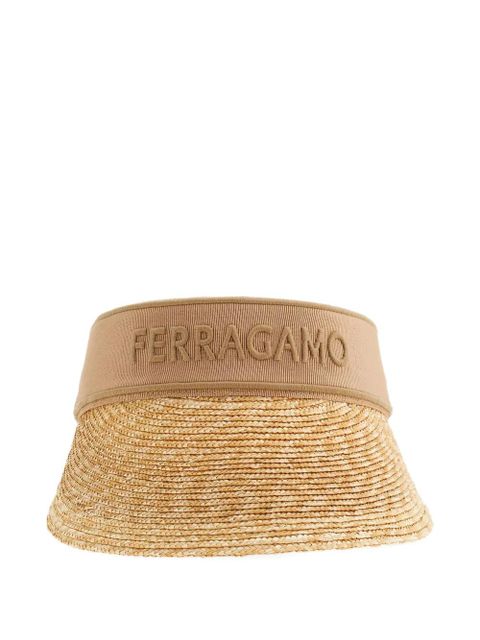 Ferragamo logo-embroidered visor - Neutrals - zdjęcie produktu nr 1