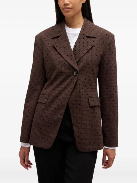 GANNI single-breasted polka dot blazer - Brown