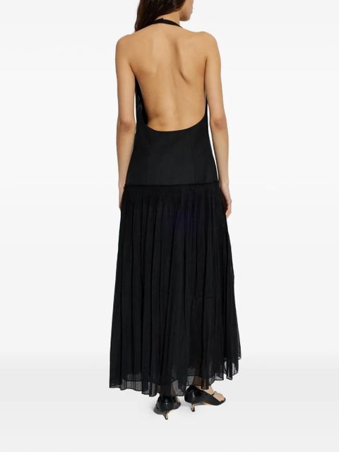 Róhe halterneck pleated maxi dress - Black