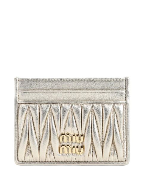 Miu Miu matelassé card holder - Gold - zdjęcie produktu nr 1